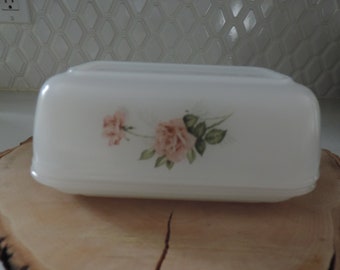 Arcopal butter dish made in France