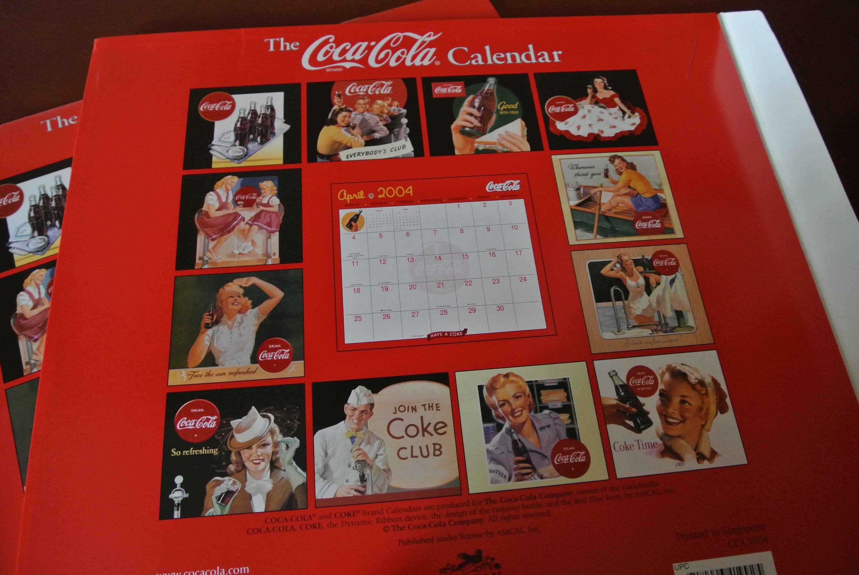 コカ・コーラ カレンダー - ポケット - 2004 年 - 1940 年代から 50