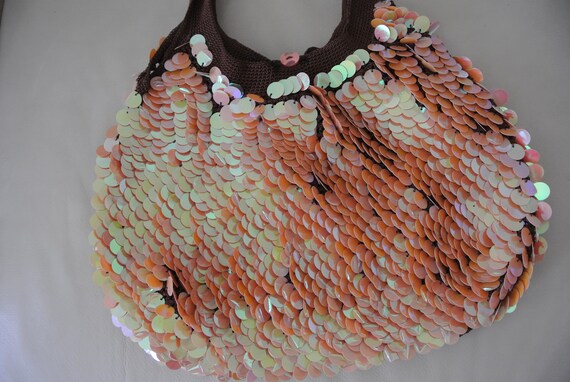 Handbag - bag bag - covered with sequins - sequins