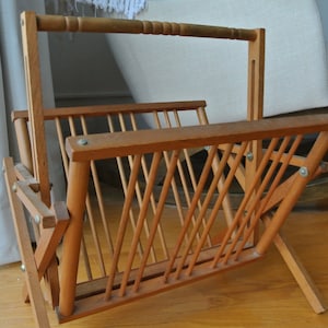 Folding magazine rack - organizer - decoration - wood