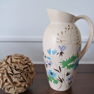 Vase - Pitcher with handle - Brentleigh ware - Hand painted