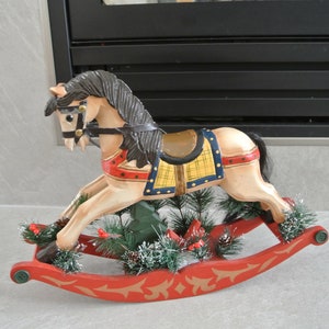 Caballo balancín de madera - vintage - decoración