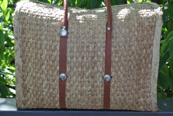 Wicker bag - Vintage - beach bag - wicker basket - image 2
