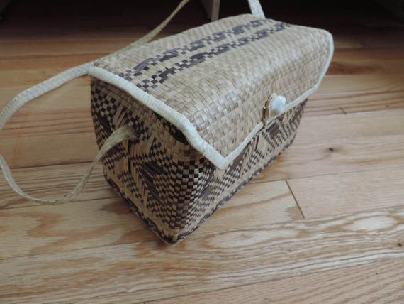 Wicker bag - Vintage - bag with shoulder strap - … - image 2