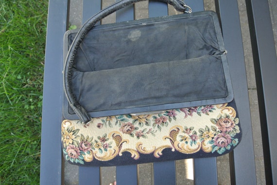 purse - fabric tapestry - antique - image 3
