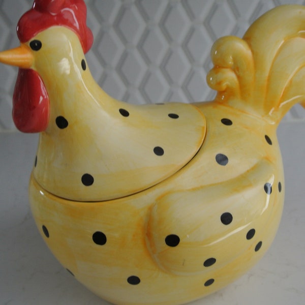 Jarre biscuits - Poterie - Pot avec couvercle - poule