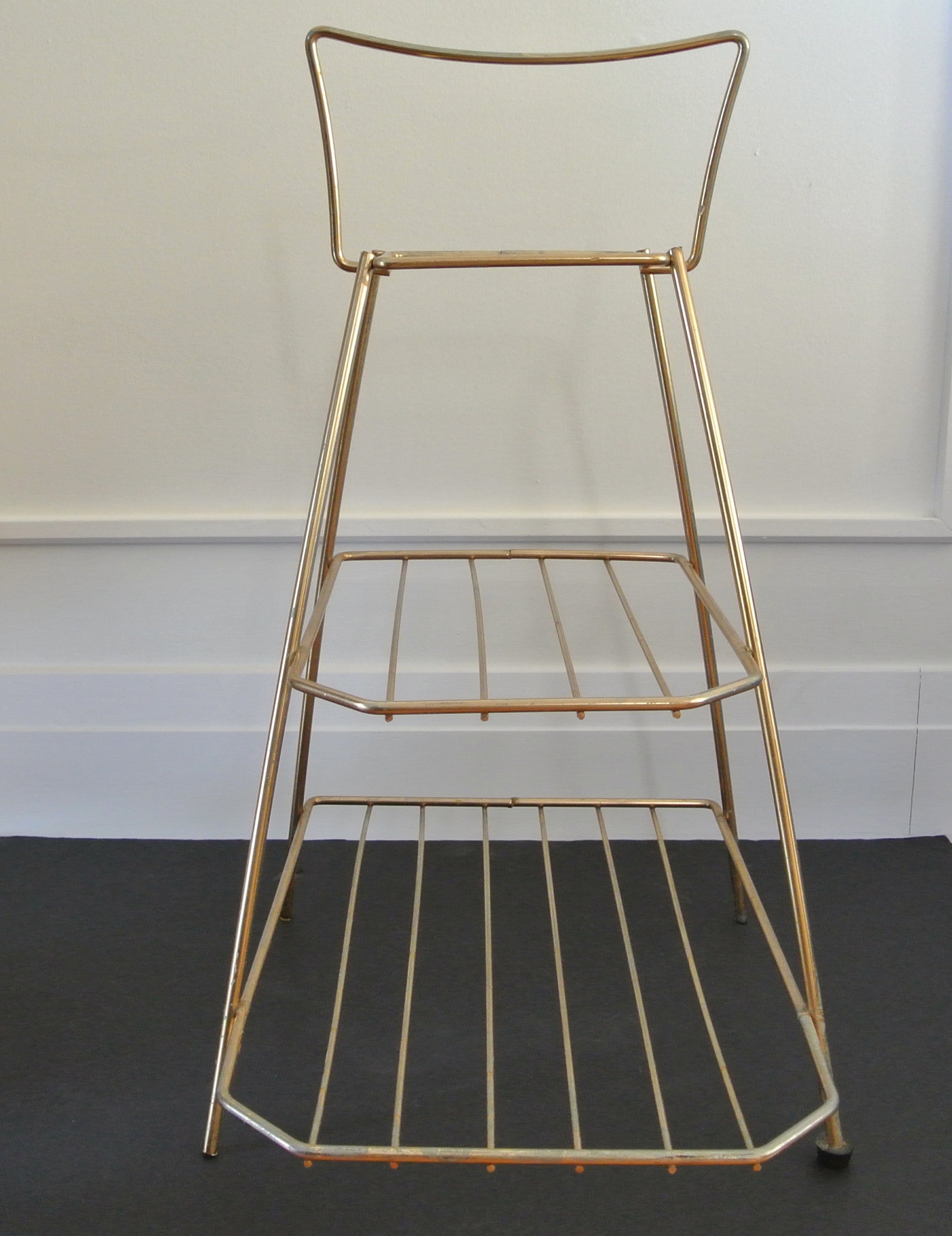 Gold Metal Shelf Midcentury Three Levels Etsy Australia