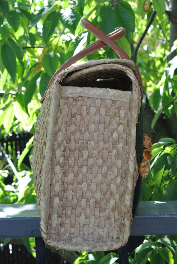 Wicker bag - Vintage - beach bag - wicker basket - image 3