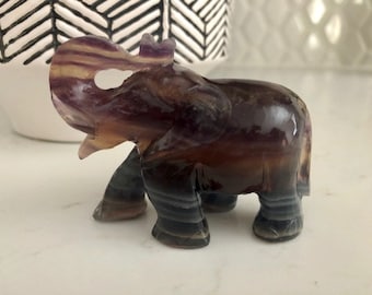 Elephant - fluorite sculpture - collection