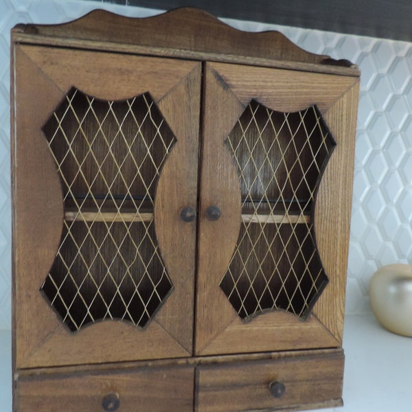 Wall-mounted spice cabinet - two doors and two drawers - vintage