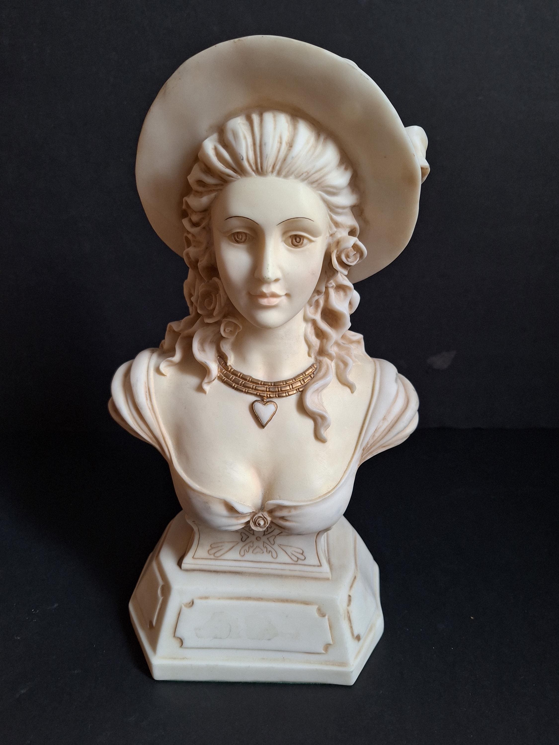 FIGURINE ART NOUVEAU Buste Antique de Femme Tête D'une Jeune Fille Shabby EUR 40,33 - FR