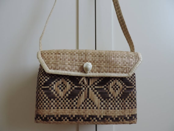 Wicker bag - Vintage - bag with shoulder strap - … - image 1