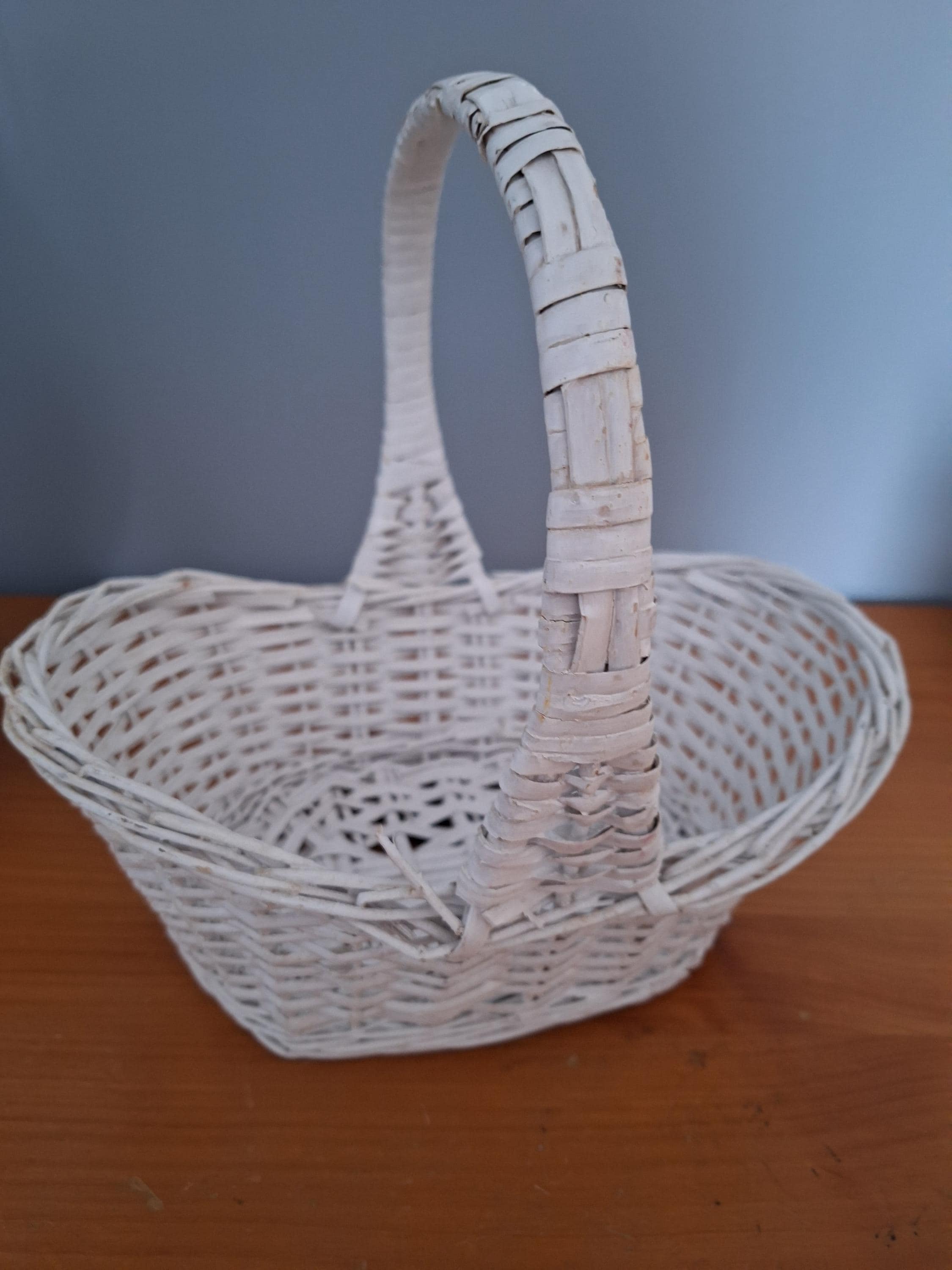 Panier de rangement vintage en rotin tissé à la main pour fleurs et aliments