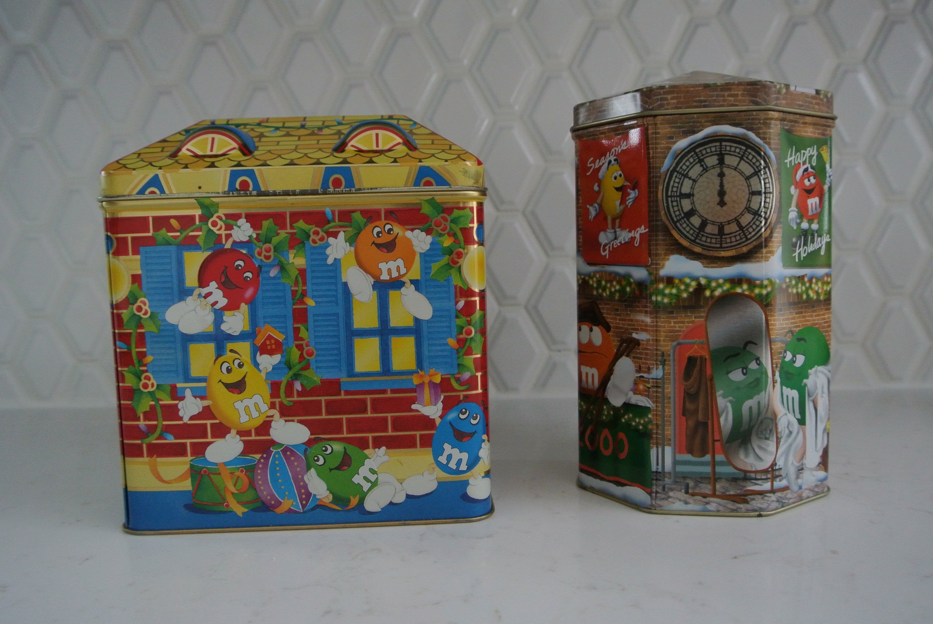 Two M&M Metal Boxes - Christmas Collection - Limited Edition - Etsy