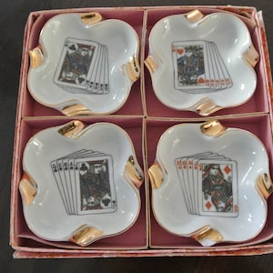 Ashtrays (set of 4) - playing cards- Japan