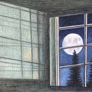Moonlight Window-Original Drawing