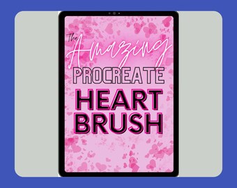 Cute Heart Stamp Procreate Brush for Digital Artists - Great for Digital Valentines Day Cards