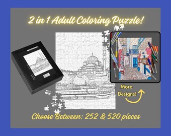 Istanbul Adult Coloring Jigsaw Puzzle! Mediterranean Puzzle for Adults- Travel- Cruise Ship Port- Retirement Gift- Puzzle Enthusiasts