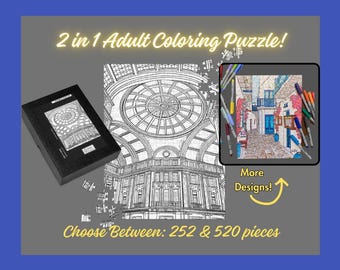 Sicily Adult Coloring Jigsaw Puzzle! Mediterranean Puzzle for Adults- Travel- Cruise Ship Port- Retirement Gift- Creative Gift - Unique Gift