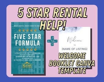 Rental Host Help! Starter Kit Package - How-To Manual + Customizable Canva Welcome Book Template Bundle - Instantly Improve Rental Ratings!
