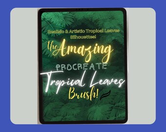 Procreate Brush - Tropical Leaves Silhouettes- Artist Digital Stamp