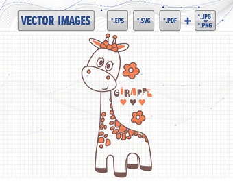 Giraffe vector graphic svg, dxf, eps, pdf and png for instant download