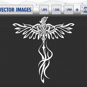 Phoenix, Vogel des Wunders, der weltliche Vogel Vektor grafik svg, dxf, eps, pdf und png zum sofortigen Download