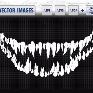 Smile scary teeth vector graphic clipart svg, eps, cmx, cdr (v13), pdf and png