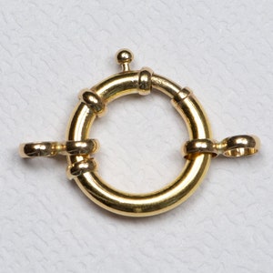 Large Spring Ring Sailor Clasp 14K Gold Circle Pendant Enhancer Necklace Charm Holder Connector Hoop Bail Endless Gift For Her AD2392