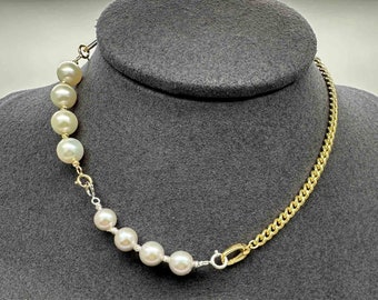 Pearl and 18K Gold Extension Chain for Necklace | Spring Ring Works for All Chains | Extends Length Convertible Versatile Attachment R2050