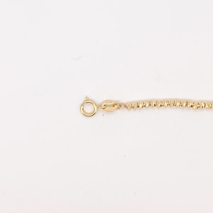 Collar de oro auténtico de 18 quilates, cadena de 45 cm (18"), mitad clip, mitad cuenta brillante, 3,8 g+, con textura de cuentas, especial, versátil, ideal como regalo para ella. R4381 imagen 8