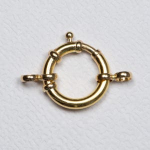 Large Spring Ring Sailor Clasp 14K Gold Circle Pendant Enhancer Necklace Charm Holder Connector Hoop Bail Endless Gift for Her AD2392