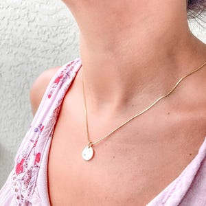 12mm Celestial Diamond Circle 14K Gold Pendant Charm Necklace Hand Engraved Carved Sun Ray Moon Stars Birthday Gift for Her Talisman M4005 image 6