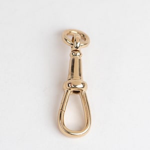 Solid 14K 9K Gold Swivel Dog Clip 25x6.5mm Pendant Charm Holder, Necklace Hook, Enhancer, Chain Connector, Watch Snap, Albert Swivel Clasp image 2