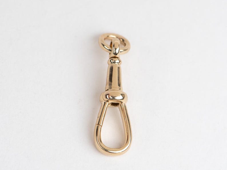 Solid 14K 9K Gold Swivel Dog Clip 25x6.5mm Pendant Charm Holder, Necklace Hook, Enhancer, Chain Connector, Watch Snap, Albert Swivel Clasp image 2
