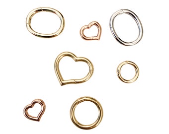 Solide 14K 18K Gold Anhänger Charm Halter Federverschluss Push Tor verschiedene Größen Kette Connector Halskette Verschluss Bail Multi Links
