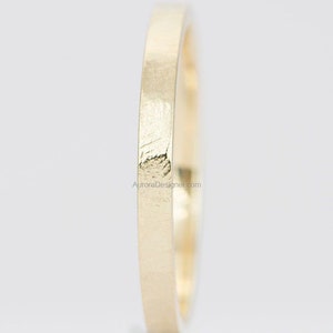 Hammered Finish Solid 14K Gold 1.8mm Wedding Band Textured Stacking Rings Stackable White Yellow Rose Gold Flat Band Texture AD1553 image 3