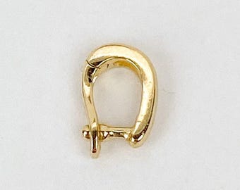 Colgante con abalorio pequeño de 7 x 5 mm, oro de 14 quilates, con cierre de clip, ideal para regalar, pulseras, collares, apilados en el cuello, M4023