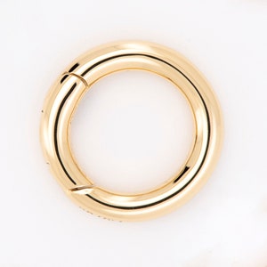 Push Gate Small Circle 9mm 9K 14K 18K Gold Pendant Bail Round Circular Shape Spring Closure Clasp Charm Enhancer Chain Connector Gift M4006S