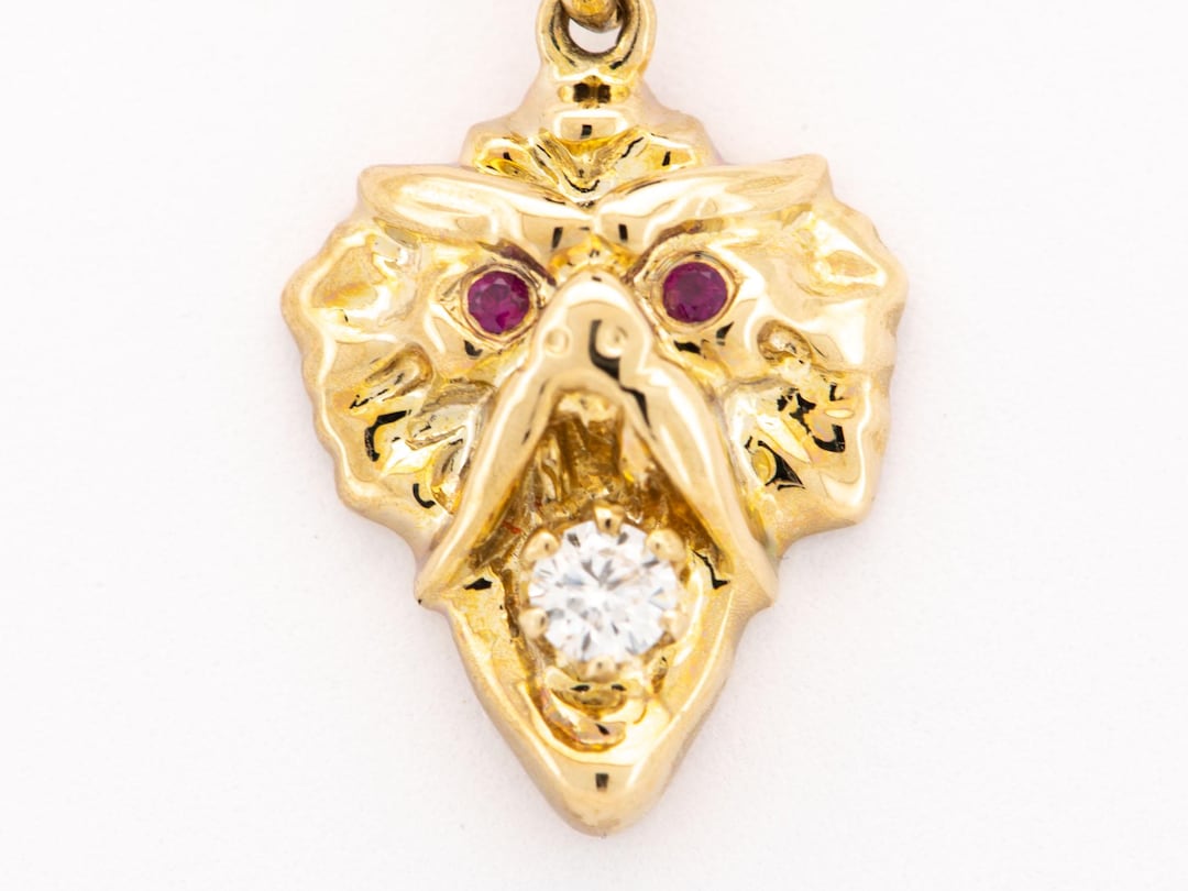 AVALANCHE GRIFFIN PENDANT‼️ Vintage Inspired Griffin Pendant Solid 9K Gold Ruby Eyes