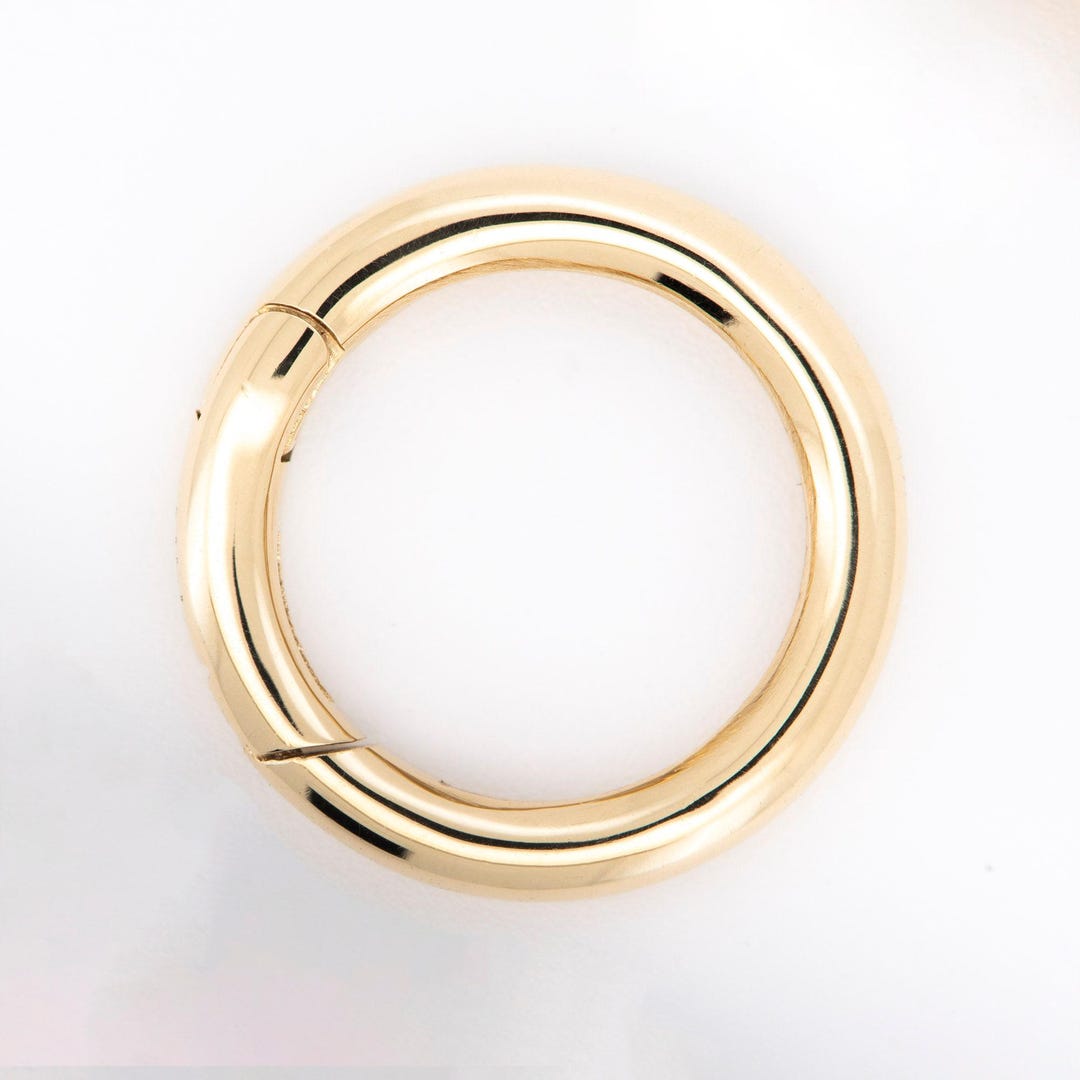 Push Bail Rode Push Gate Large Circle 13mm 9K 14K 18K Gold Charm Holder Round Circular ...