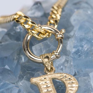 14K Gold Spring Ring Sailor Clasp 12mm 14mm Round Charm Holder Circle Pendant Enhancer for Necklace Connector Hoop Bail Clip Layering AD2392 image 3