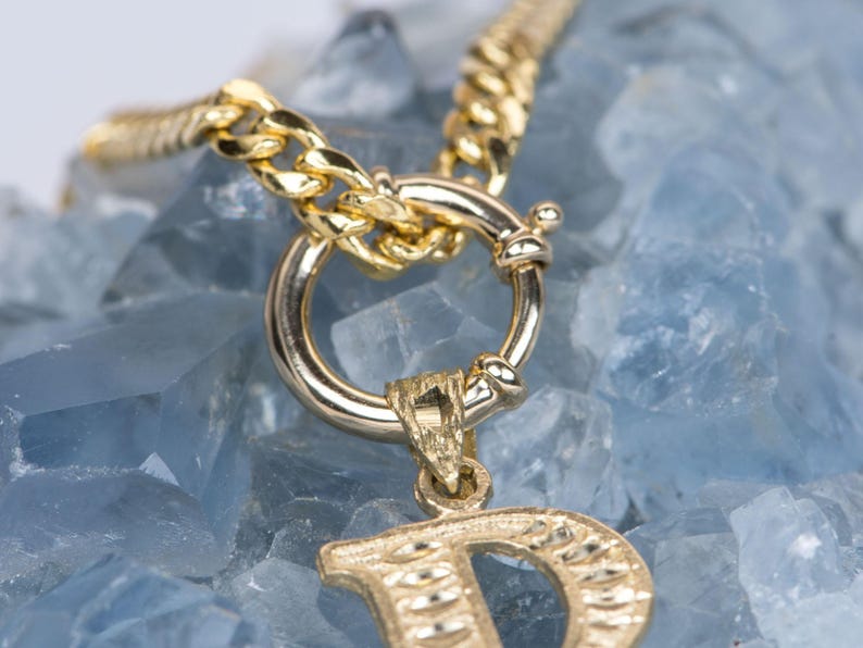 14K Gold Spring Ring Sailor Clasp 12mm 14mm Round Charm Holder Circle Pendant Enhancer for Necklace Connector Hoop Bail Clip Layering AD2392 image 3