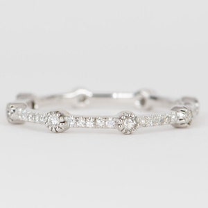 Full Eternity Diamond Dash and Dot Band 14K Gold T040