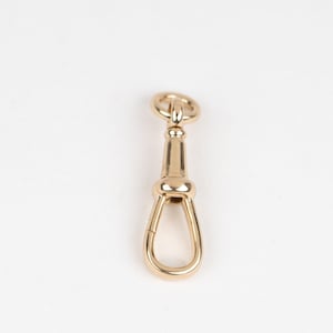 Solid 14K 9K Gold Swivel Dog Clip 25x6.5mm Pendant Charm Holder, Necklace Hook, Enhancer, Chain Connector, Watch Snap, Albert Swivel Clasp image 3