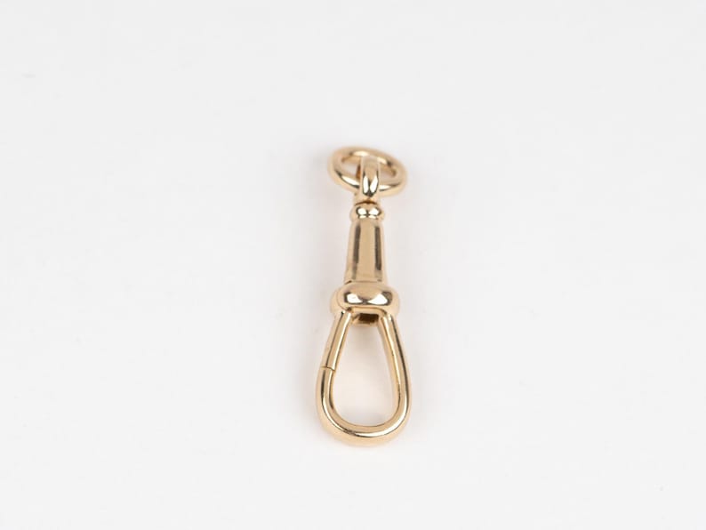 Solid 14K 9K Gold Swivel Dog Clip 25x6.5mm Pendant Charm Holder, Necklace Hook, Enhancer, Chain Connector, Watch Snap, Albert Swivel Clasp image 3
