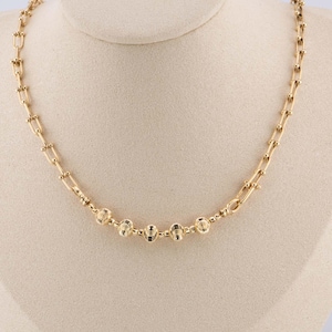 18K Gold Extension Chain 2.5&quot; Glitter Bead 3.21g Open Clasp Both Ends Diamond Cut Shiny Extender for Bracelet Necklace Chain Connector R2055
