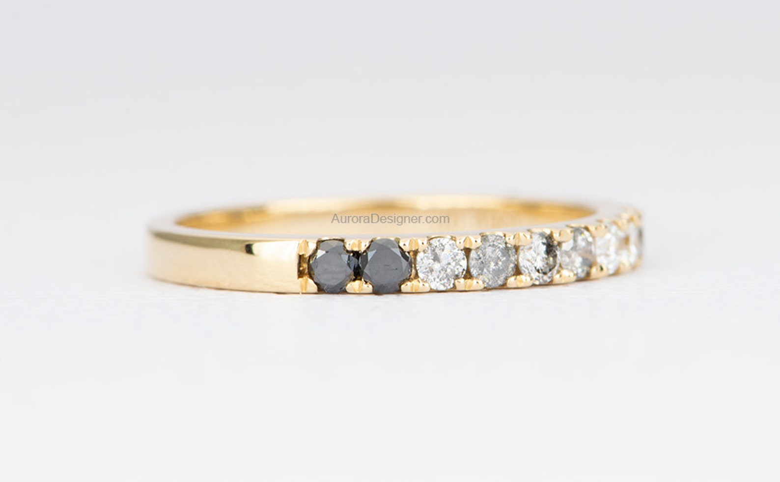 2mm Salt and Pepper Diamond Wedding Band Half Eternity 0.45ct Etsy