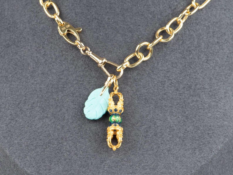 Solid 14K 9K Gold Swivel Dog Clip 25x6.5mm Pendant Charm Holder, Necklace Hook, Enhancer, Chain Connector, Watch Snap, Albert Swivel Clasp image 6