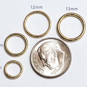 14K Gold Endless Clicker Huggie Hinged Hoop Earring Multiple Size Pendant Charm Holder Enhancer Bail Cartilage Nose Segment Ring M4013